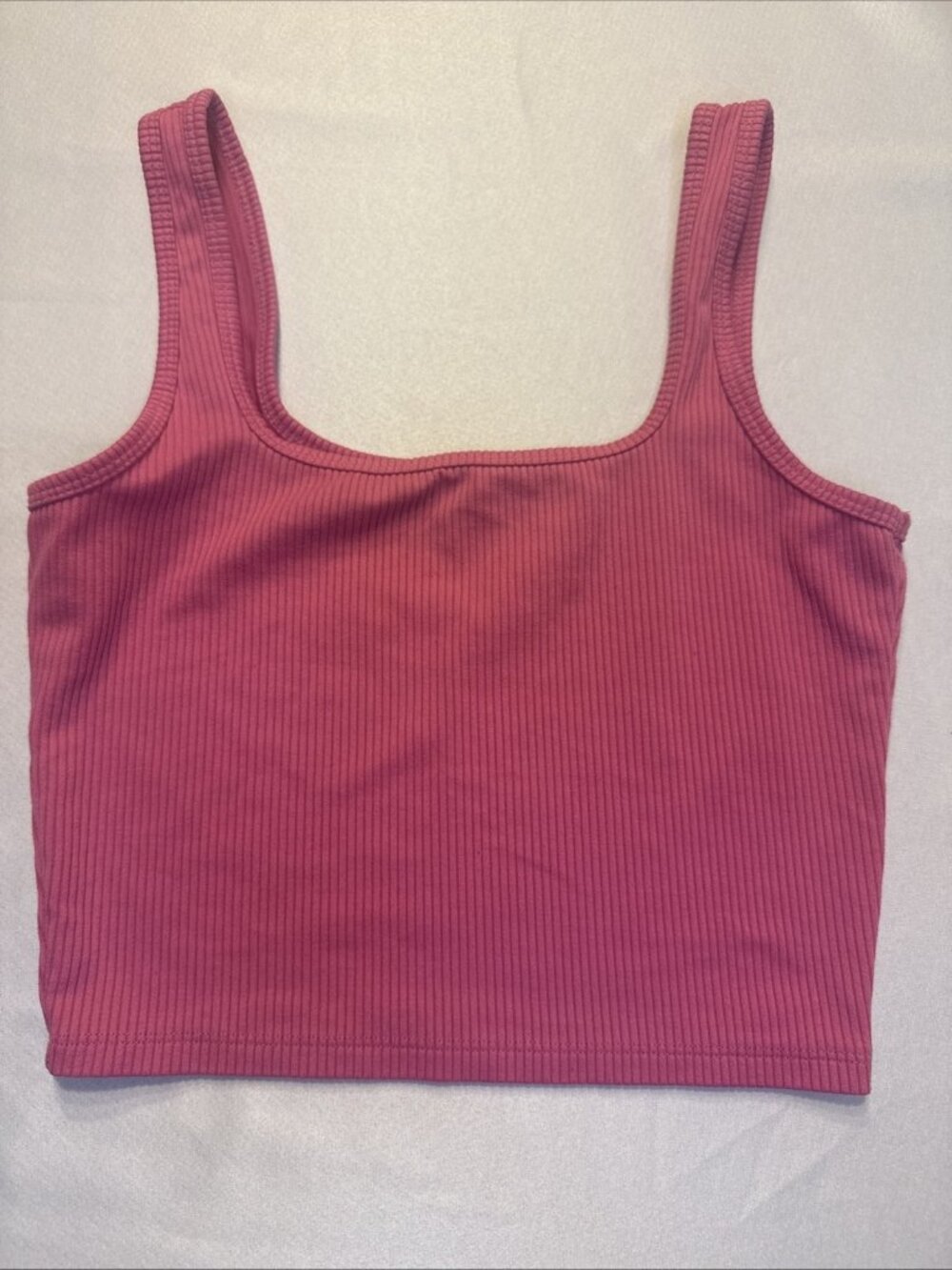 Womens Hollister Pink Ribbed Tank Top Must-Have Collection Cropped Size S